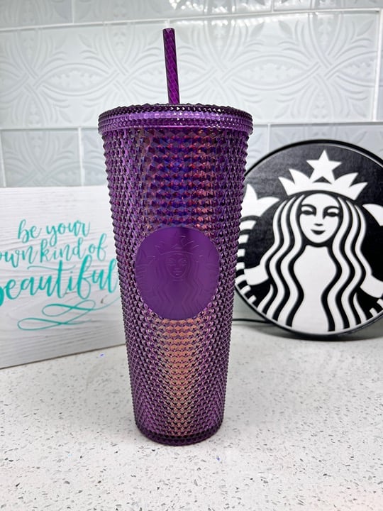 Starbucks Halloween Deep Purple Studded Bling Tumbler, 24oz
