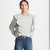 A.L.C. Gray Keller Ruffle Crewneck Pullover Sweatshirt