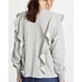 A.L.C. Gray Keller Ruffle Crewneck Pullover Sweatshirt