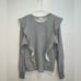 A.L.C. Gray Keller Ruffle Crewneck Pullover Sweatshirt