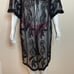 Black embroidered dream catcher lace beach cover up kimono