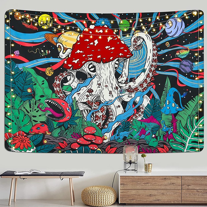 Uspring Mushroom Tapestry Planets Tapestries Plants Tapestry Monster Octopus Ta