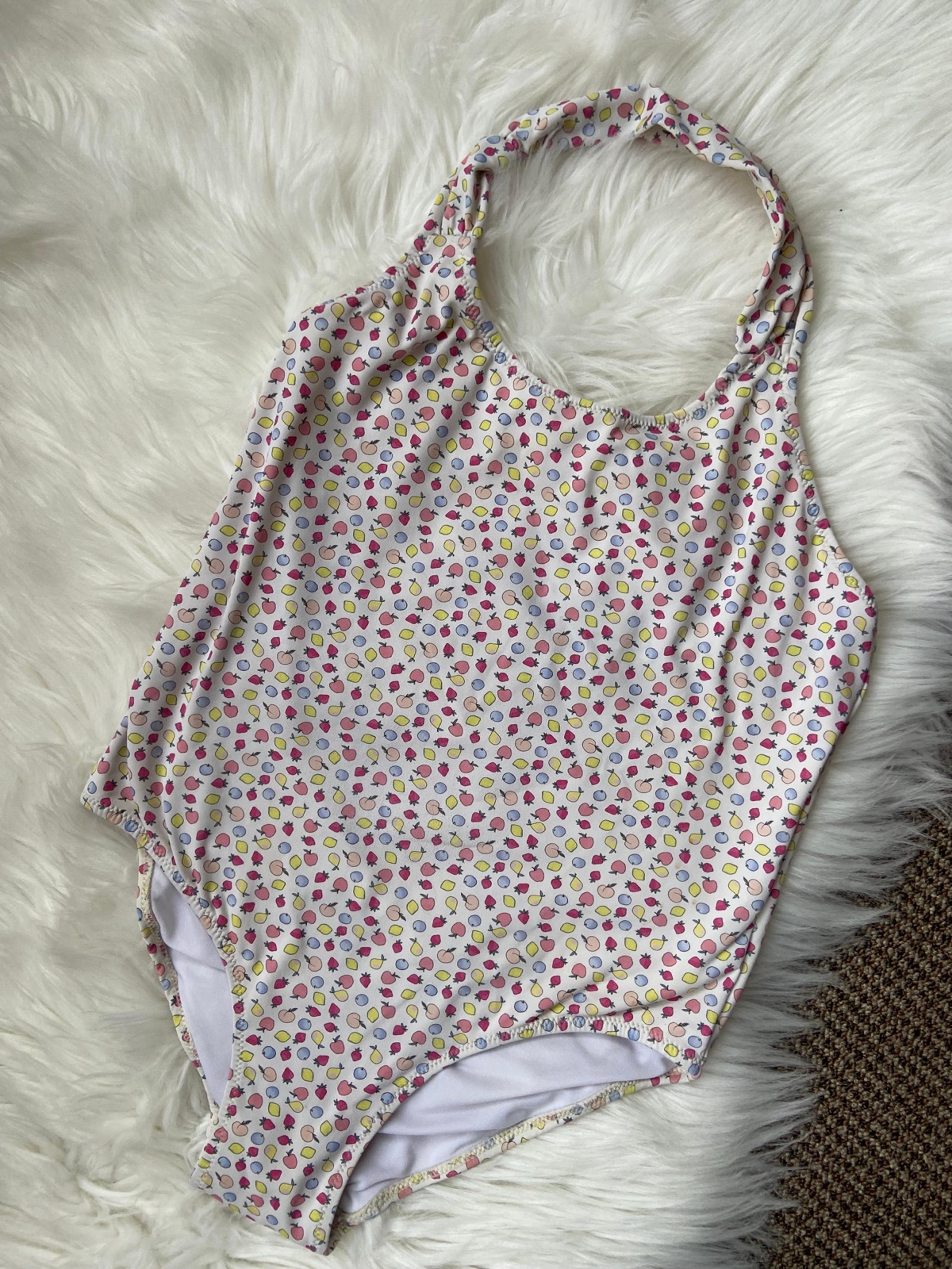 Zara girls fruit print halter bathing suit size 9/10