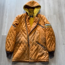 Men's Vintage 70's Storm Shield North Land Orange Sherpa Lined Work Jacket Sz M