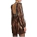 NWOT Sabina Musayev Wendy Metallic Pleated Long Sleeve Mini Dress XS in Bronze