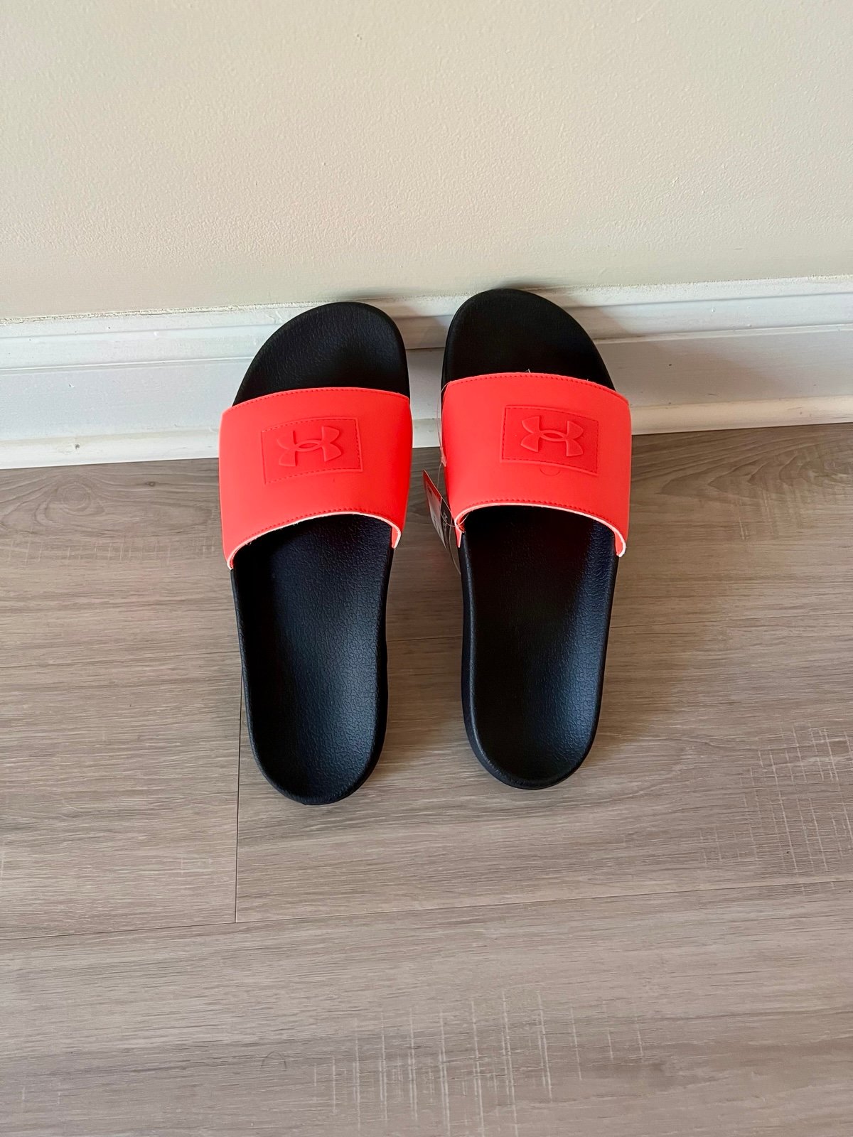 Under Armour UA Core Remix Neon Red Solid Slide - Size M14 /W15.5