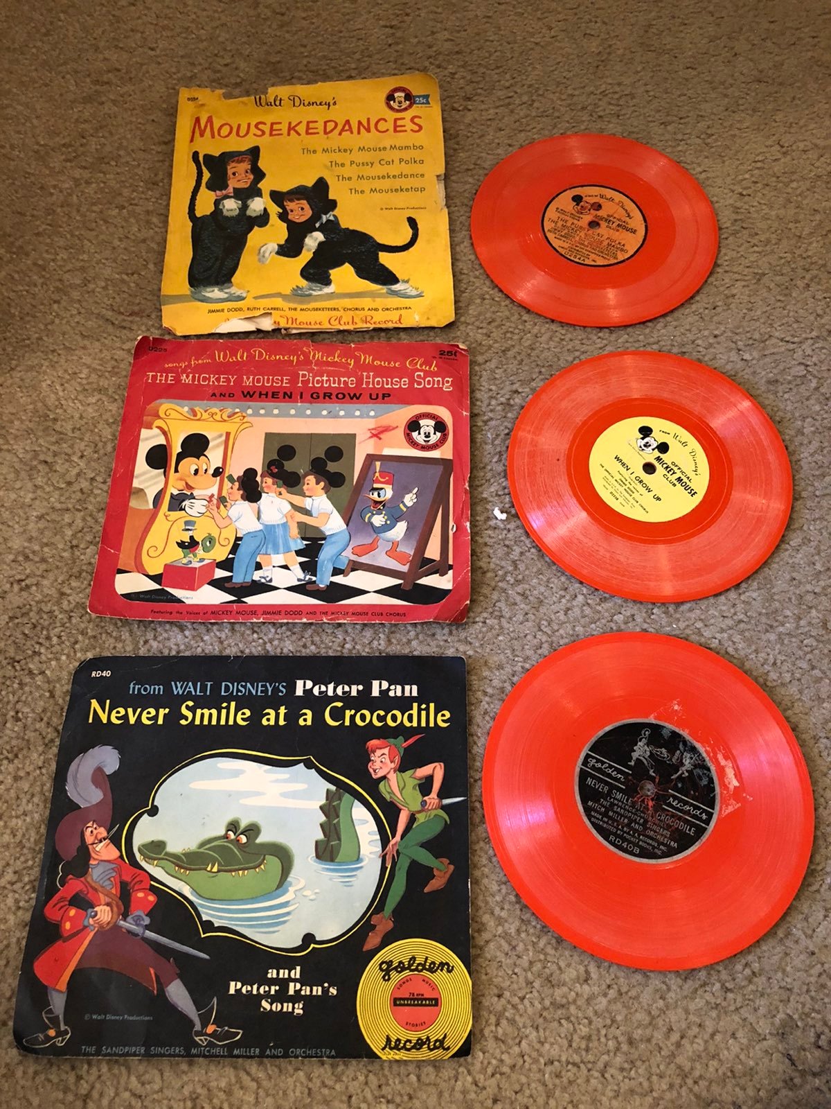 Rare walt disney tecords and covers