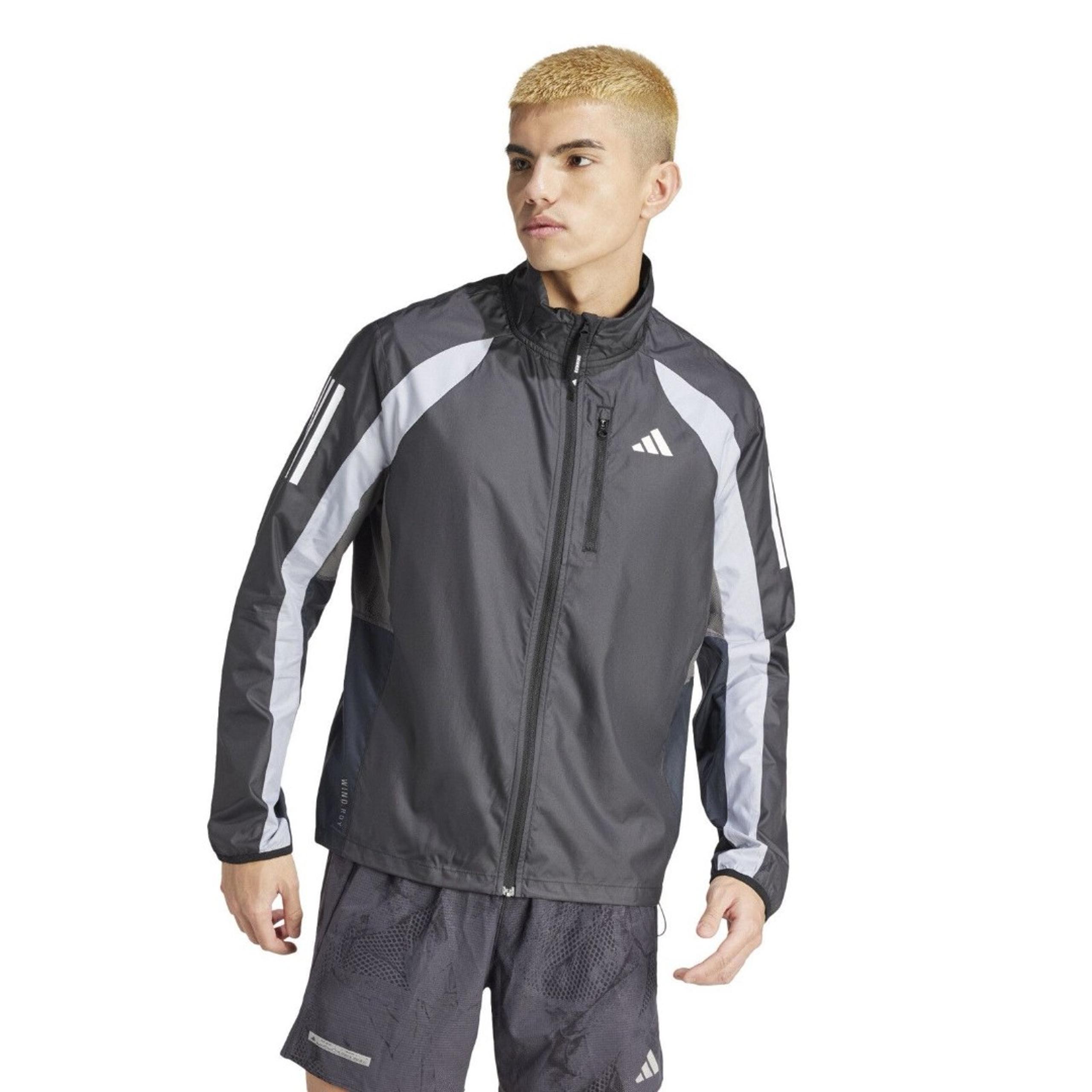 Adidas Own The Run Jacket Mens Medium Blue Waterproof Outdoor Gorpcore Active