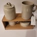 Rae Dunn ENJOY/CREAM/SUGAR/HONEY Set