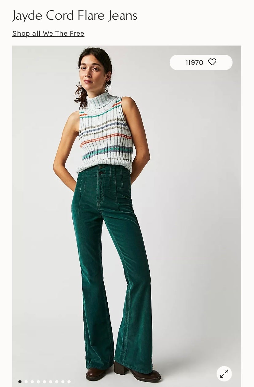 Free People Jayde Cord High Rise Flare Leg Pant