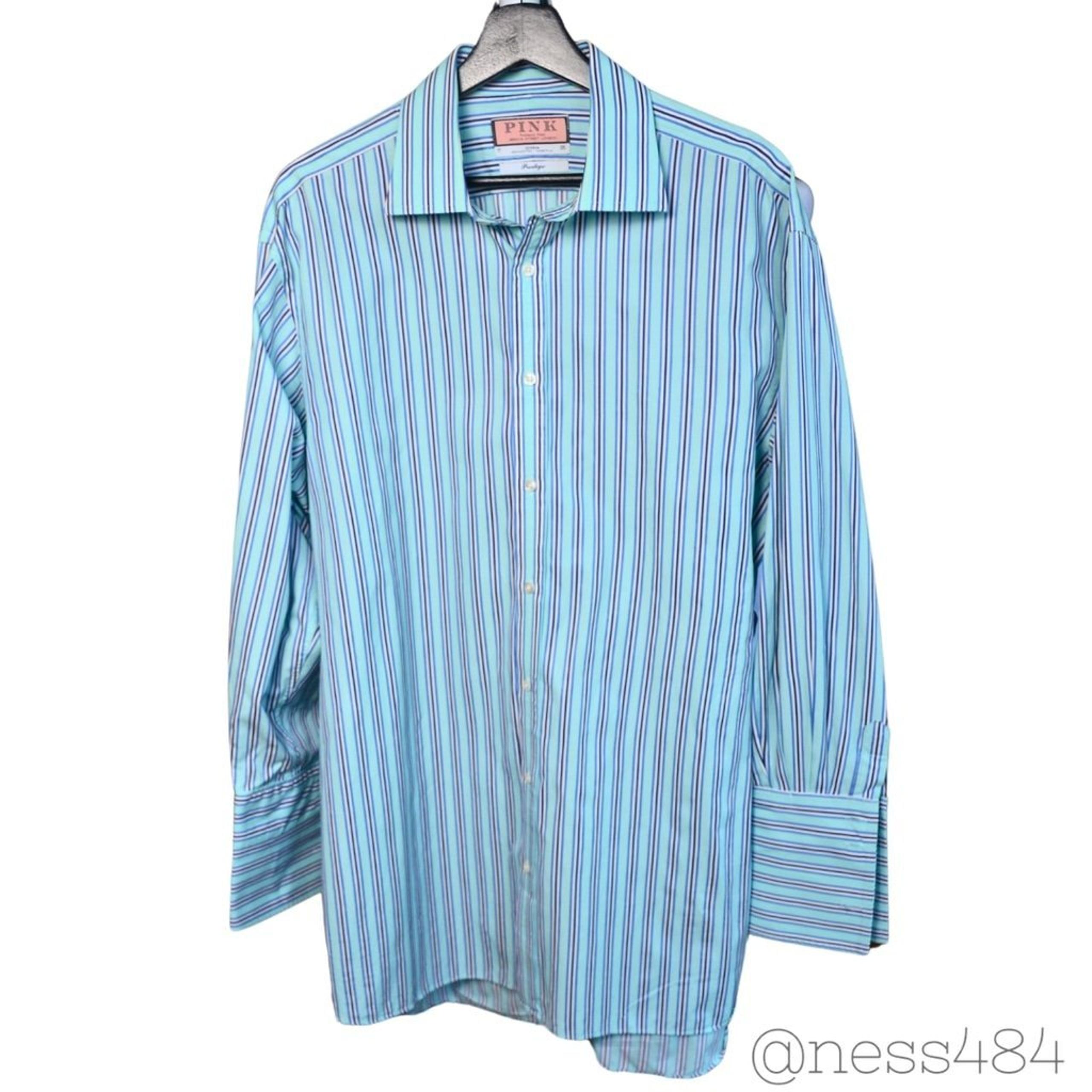 Men's Thomas Pink Jermyn Street London Shirt, Multicolored Stripes, 17/35