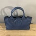 Tory Burch LARGE Ella Logo Navy Nylon Patent Leather Tote Bag MSRP 298