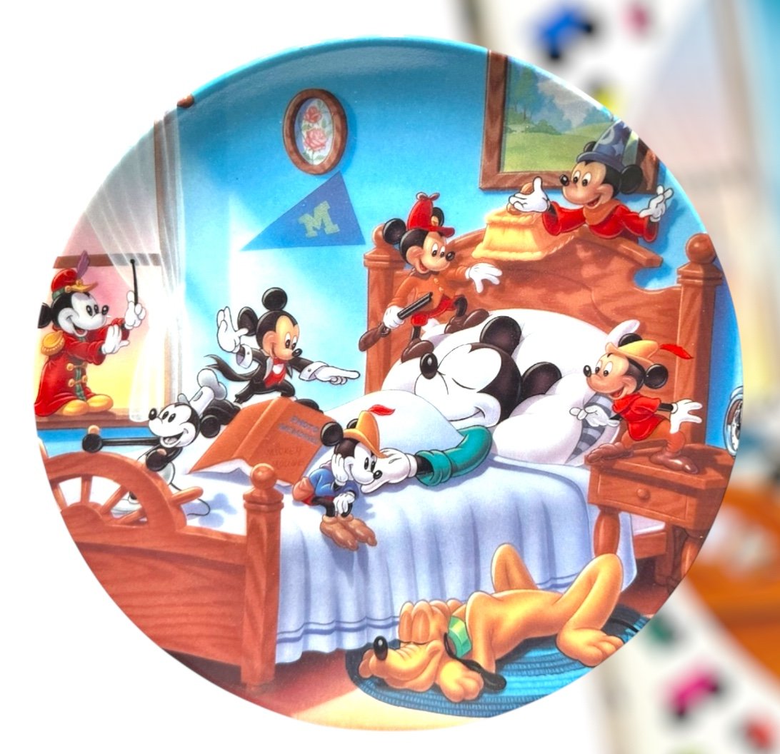 Disney -Mickey Mouse Through The Years 65th Birthday Ltd Ed. Plate Bradford Exch