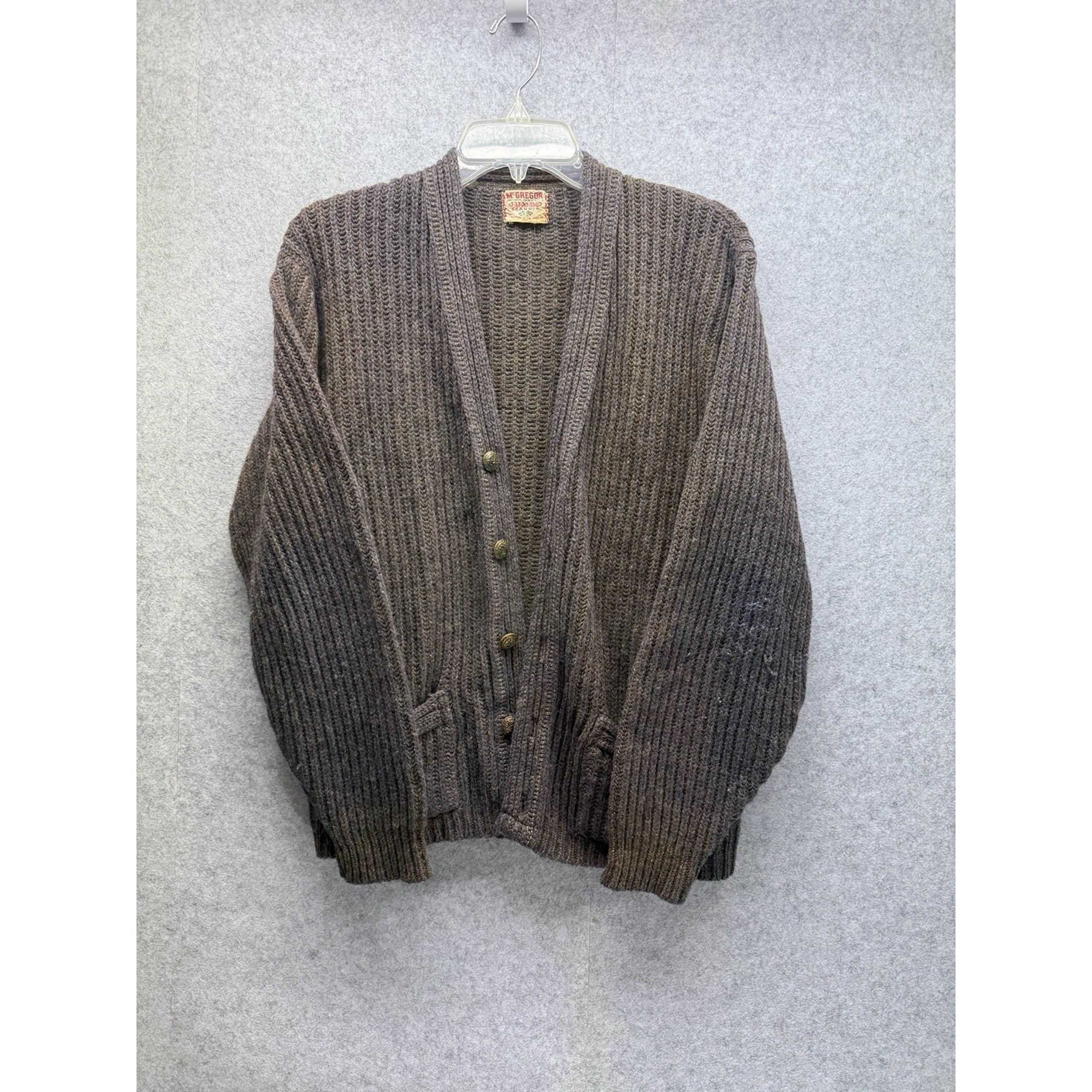 McGregor Scandia Cardigan Brown Wool Men's 38 Vintage