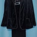 1980s Miss Accent Act III Forest Green Velour Velvety Pant Suit Strand Rope Trim