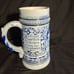J.W. Remy Beer Stein Blue And White German Writing On Stein