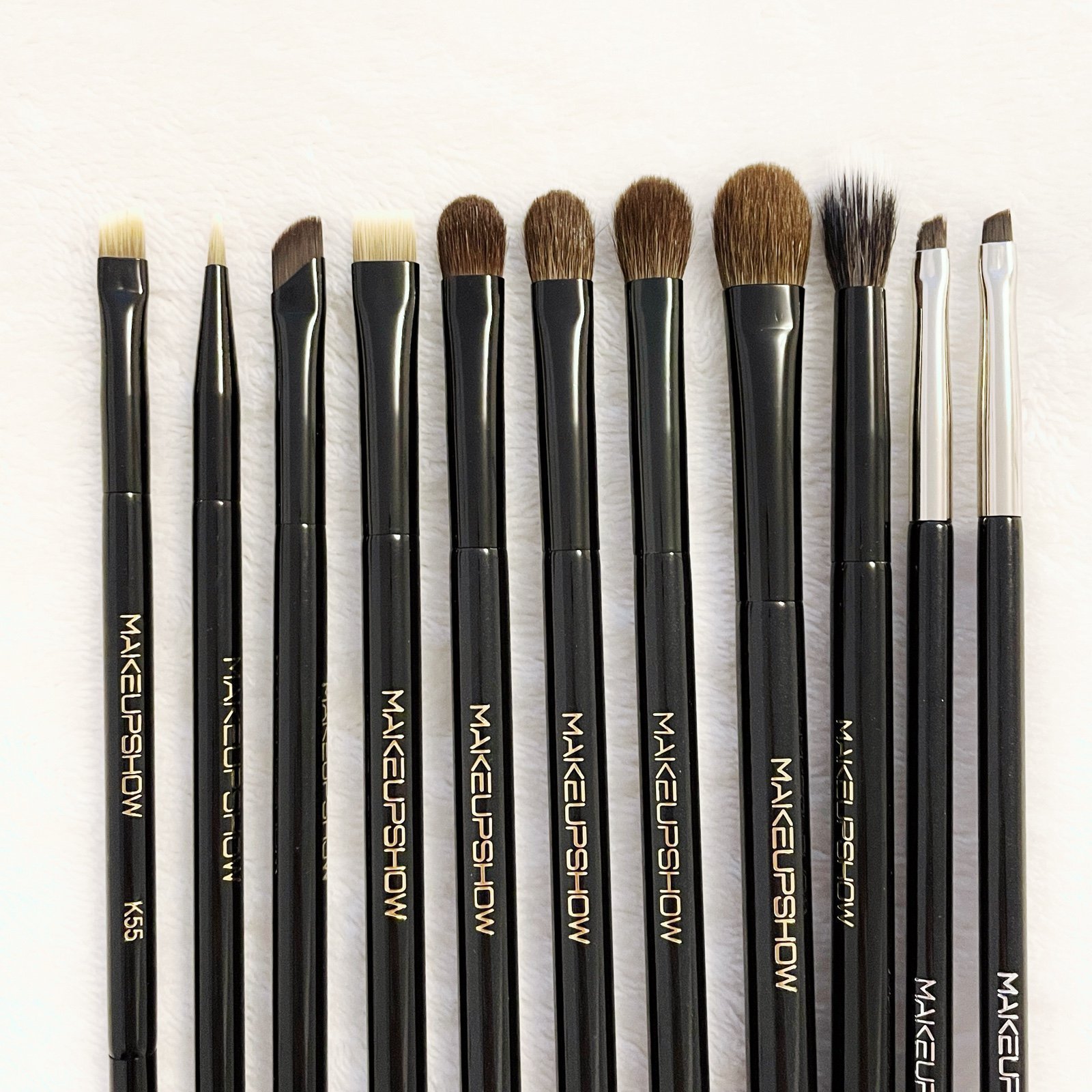 Chinese Pro Soft Goat Blending Eyeshadow Synthetic Eyeliner Makeup Brush Set