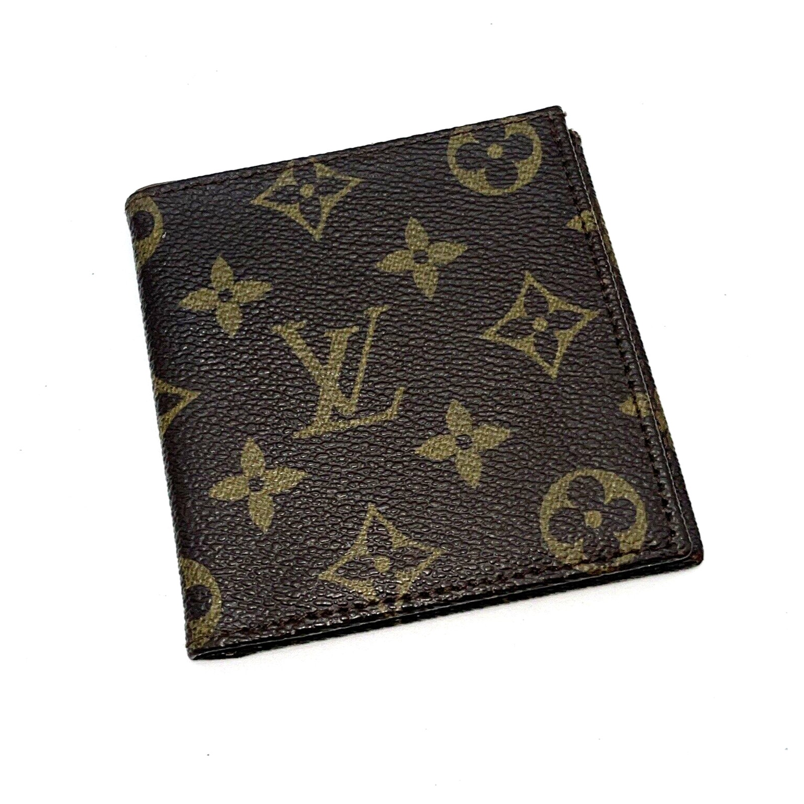 LOUIS VUITTON Wallet Mens Monogram Canvas Leather Bifold 3x France Authentic