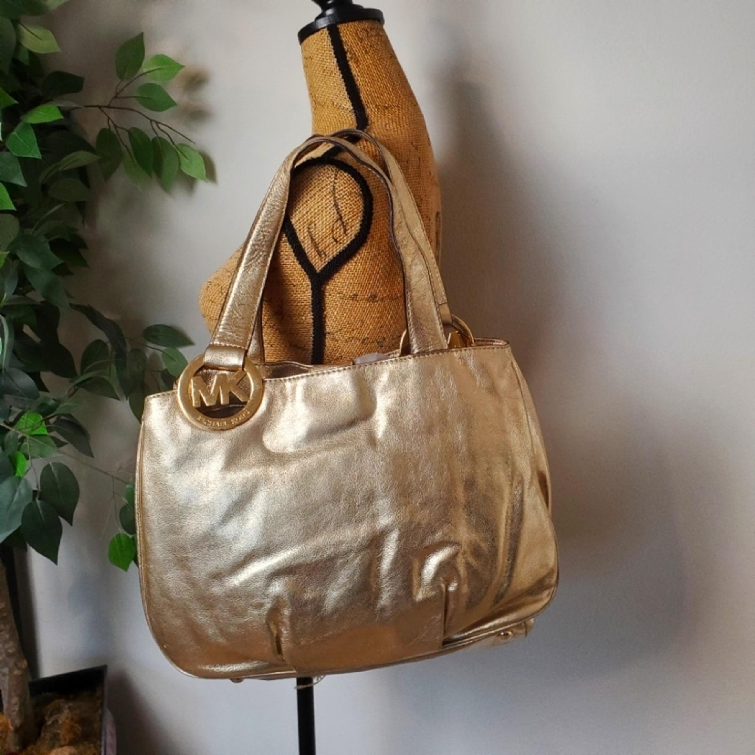 Micheal Kors GOLD Tone Shoulder Purse Gold MK buckles **