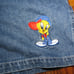 Vintage Looney Tunes Tweety Denim Shortall Overall Bibs Women's Size 22w/24w XL