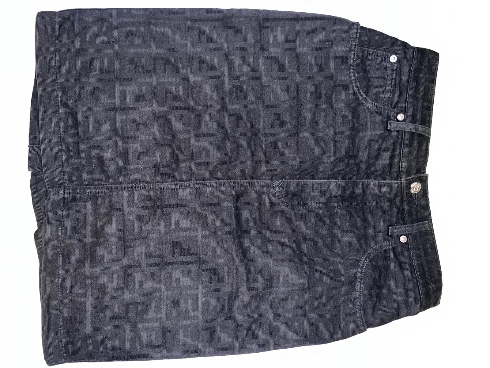 Womens Fendi Black Denim Pencil Skirt Small