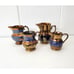 Antique Lusterware Jug Collection Copper Luster Lot of Four