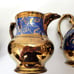 Antique Lusterware Jug Collection Copper Luster Lot of Four