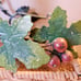 Wicker and Metal Basket Grapes Leaves