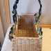 Wicker and Metal Basket Grapes Leaves