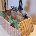 Wicker and Metal Basket Grapes Leaves
