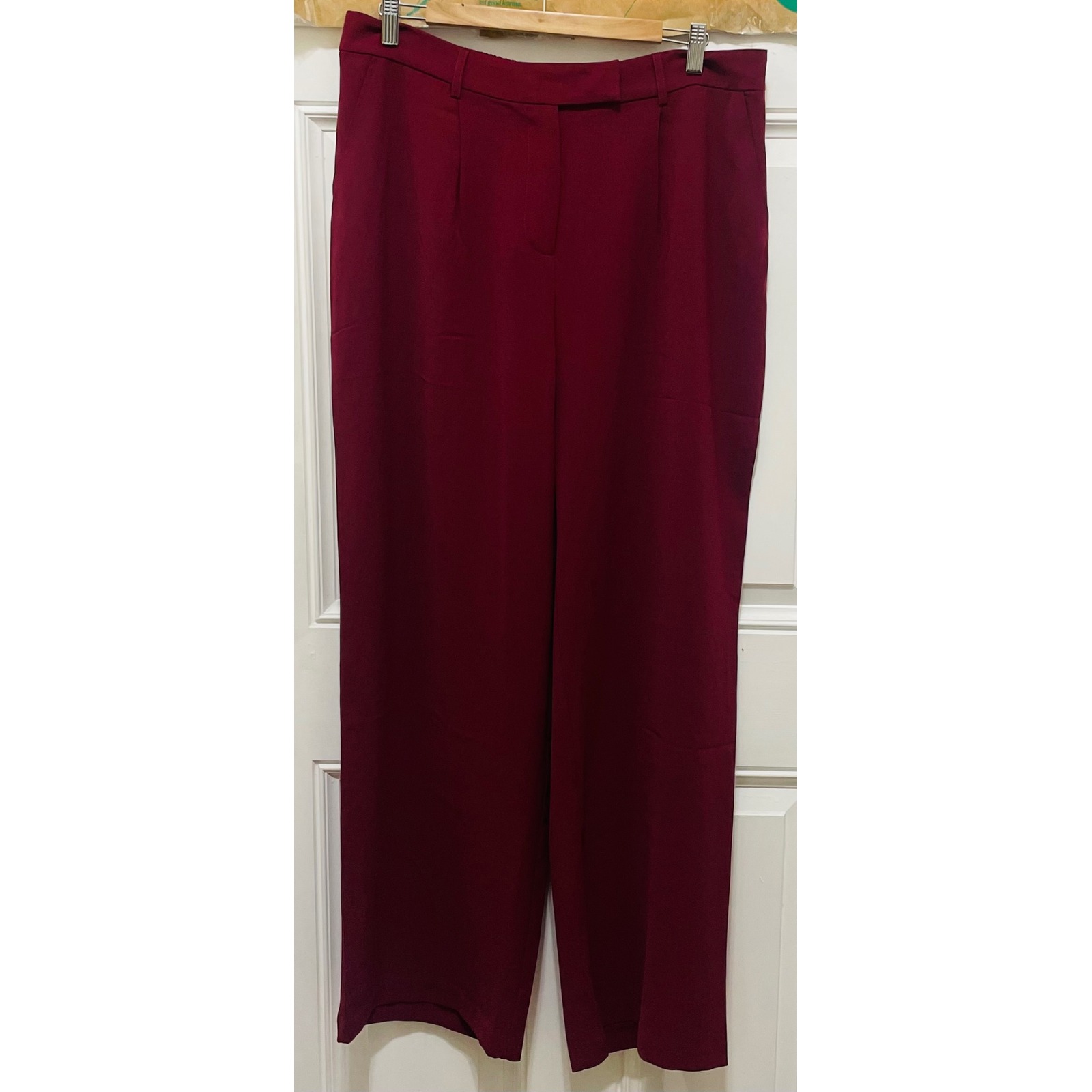 NWT Skies Are Blue Wide Leg Pants Career Dressy Slacks Plum XL