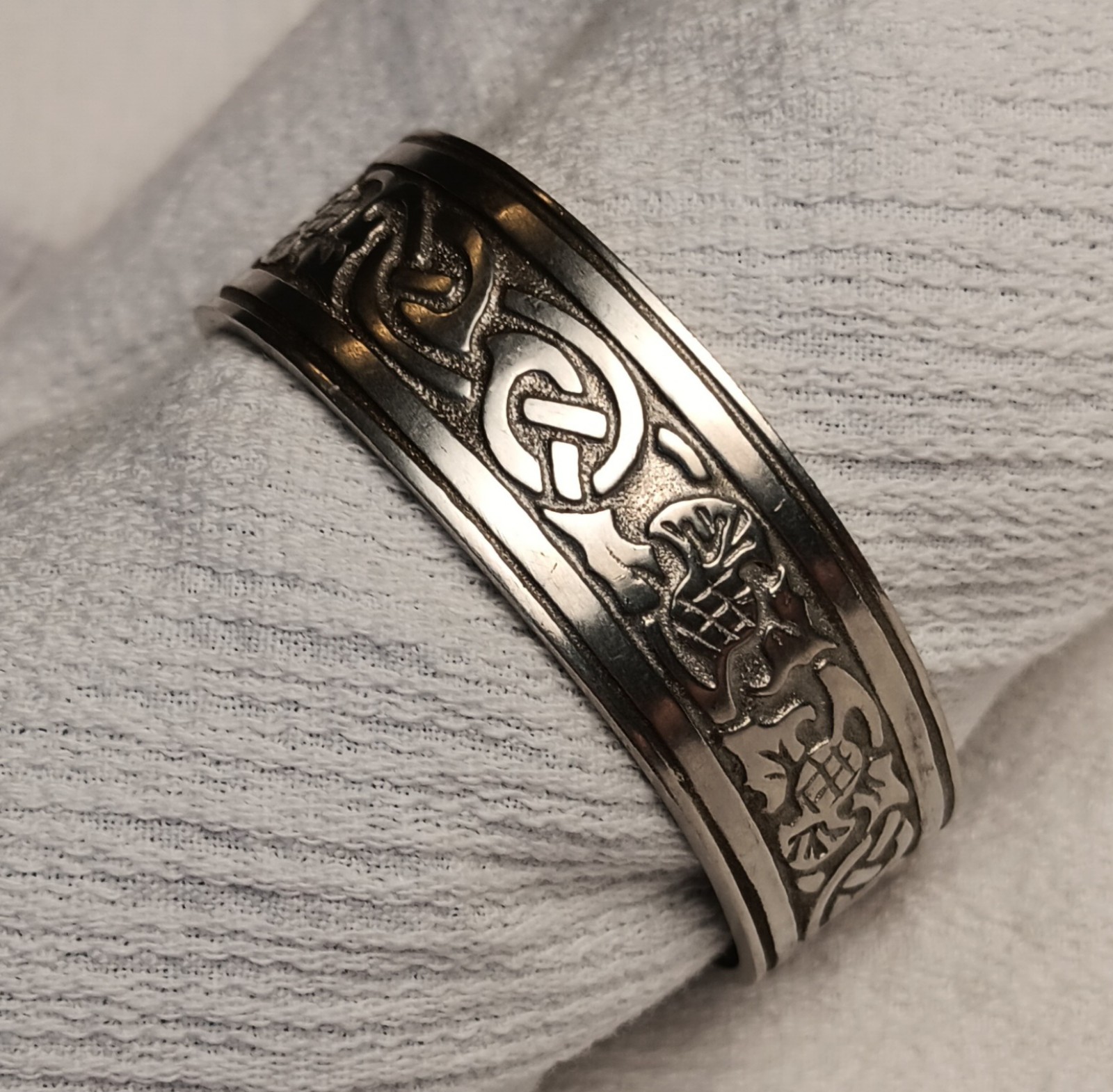 Thistle Bracelet Celtic Design Pewter Cuff Bracelet Scottland