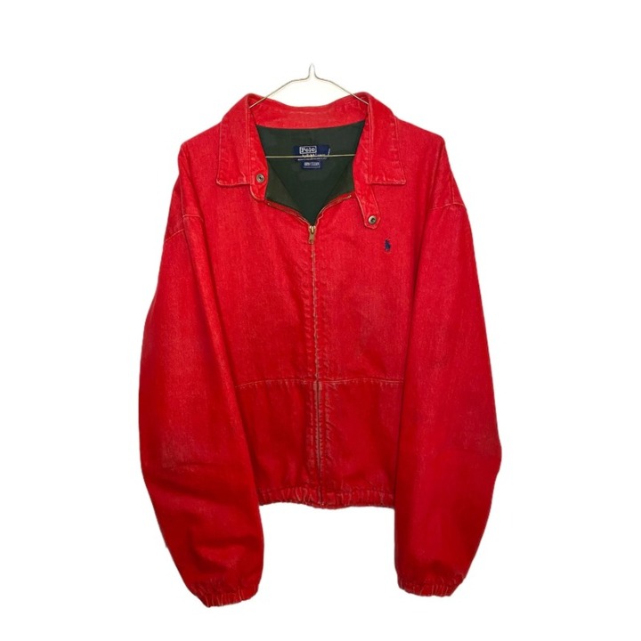 1980s / 90s vintage red denim jacket XL bomber jacket