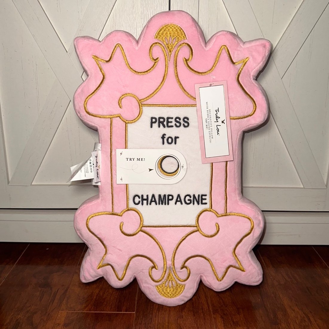 Press for Champagne Pink Pillow