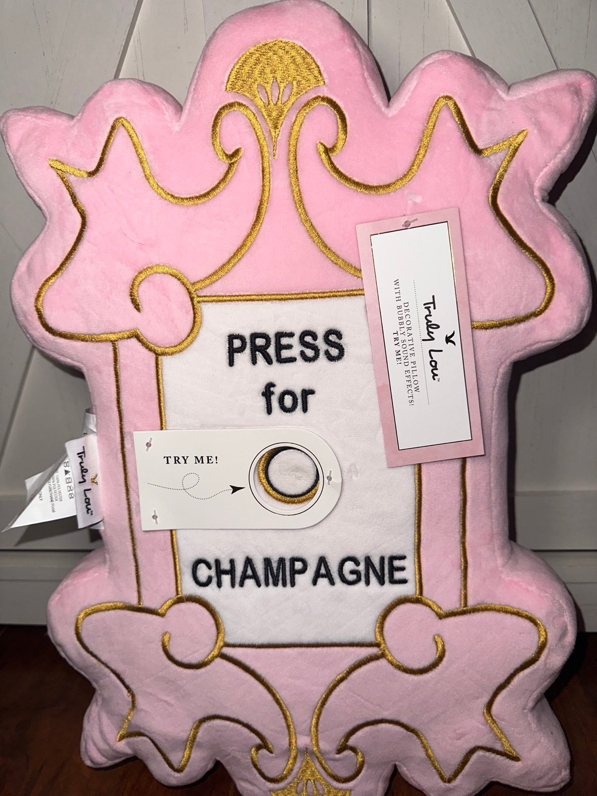 Press for Champagne Pink Pillow - detail
