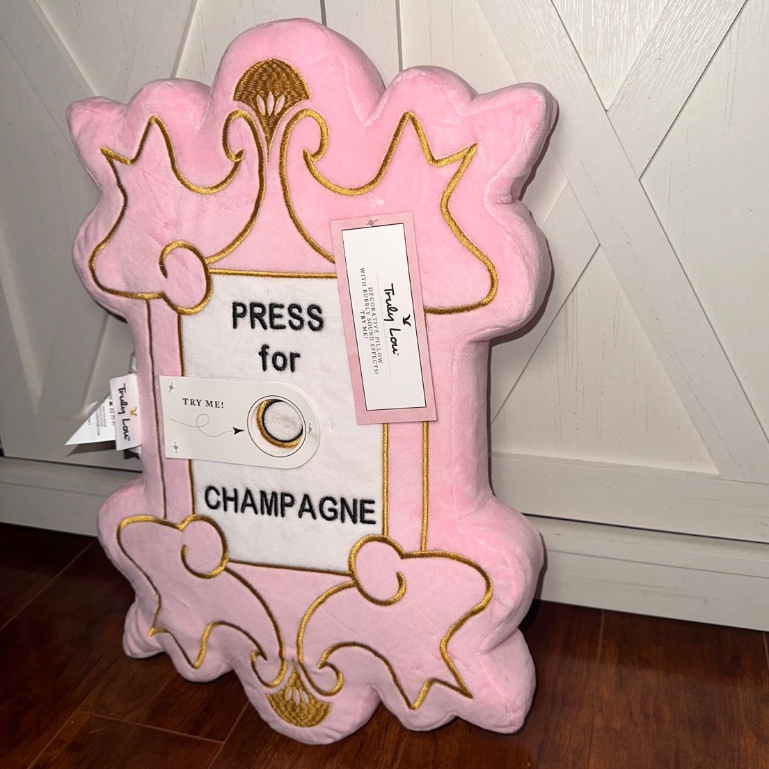 Press for Champagne Pink Pillow - detail