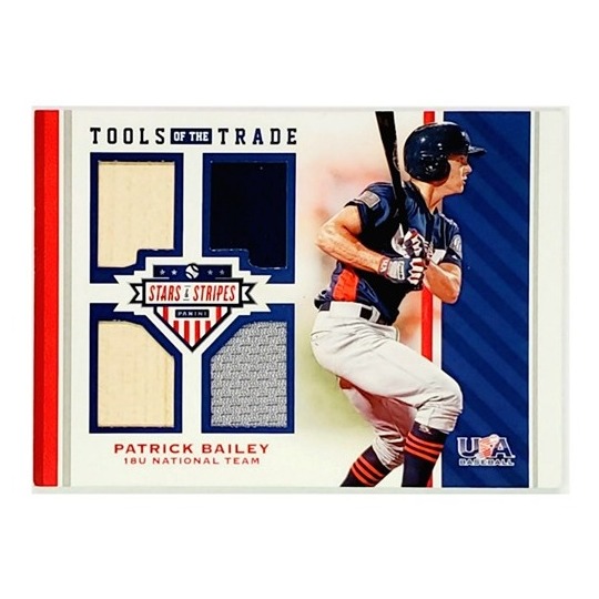 PATRICK BAILEY ROOKIE QUAD RELIC /199 2017 PANINI USA STARS STRIPES TOOLS #40