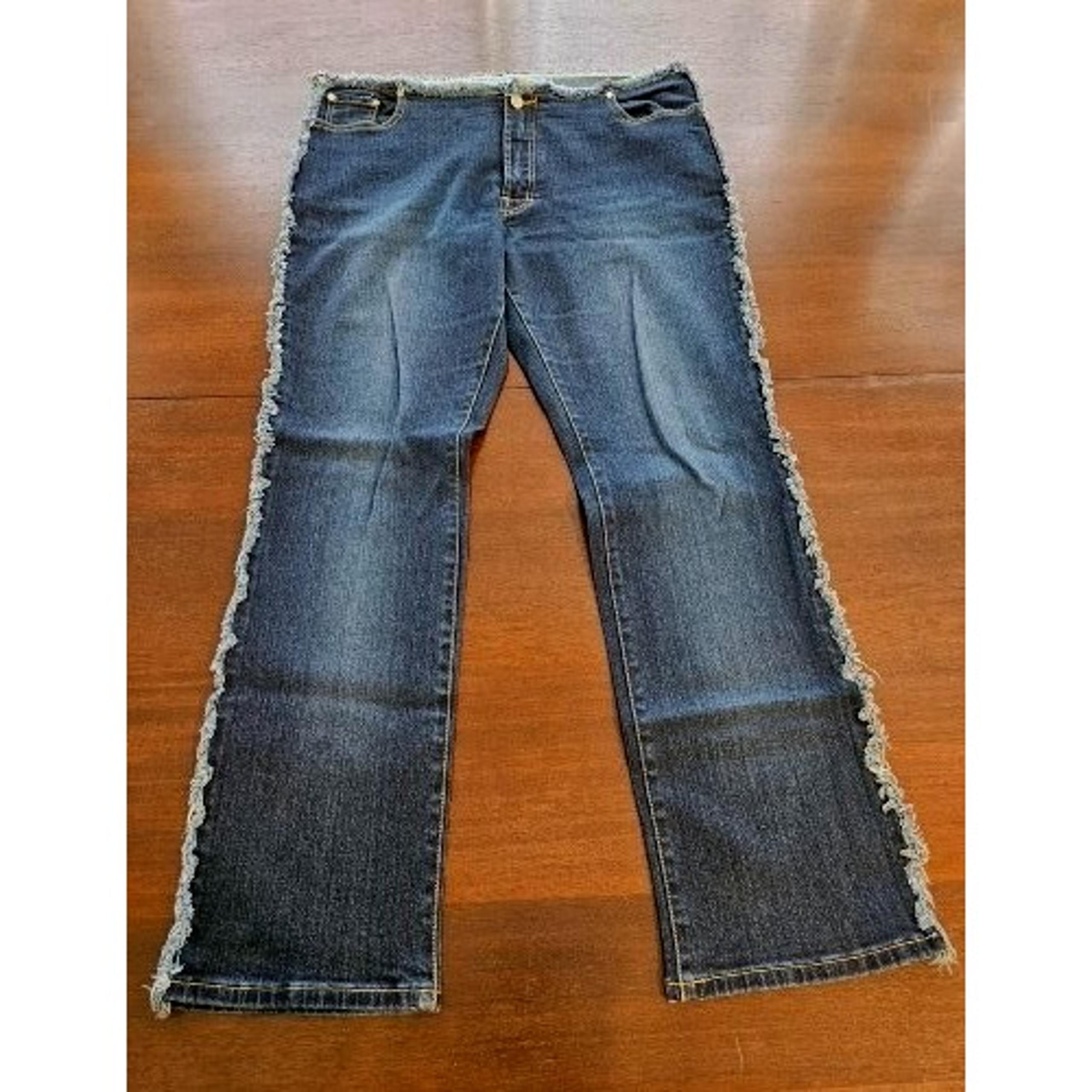 Azzure Love Life Denim Blue Jeans w/ Fringe Design Women's Size 36 - Azzuro
