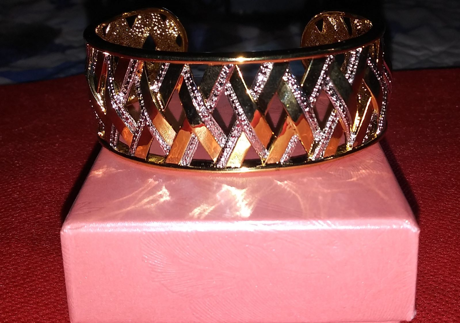 Cuff Bracelet / Genuine Accent Diamonds