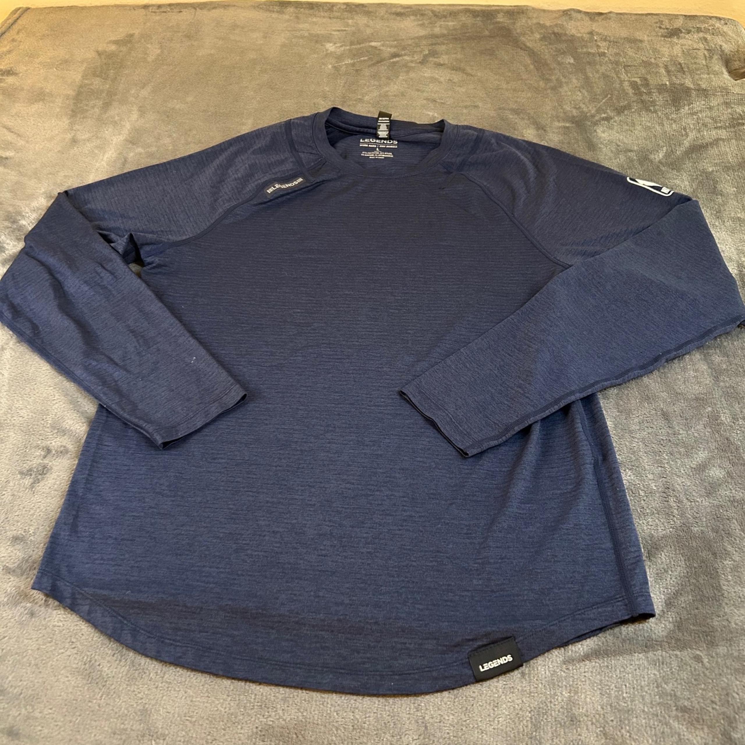 Legends NBA Long Sleeve Athletic Shirt Moisture Wicking Active Blue Mens Large - True Legends