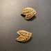 vintage trifari rhinestone leaves goldtone clip on earrings