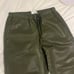 MANGO olive green leather pants