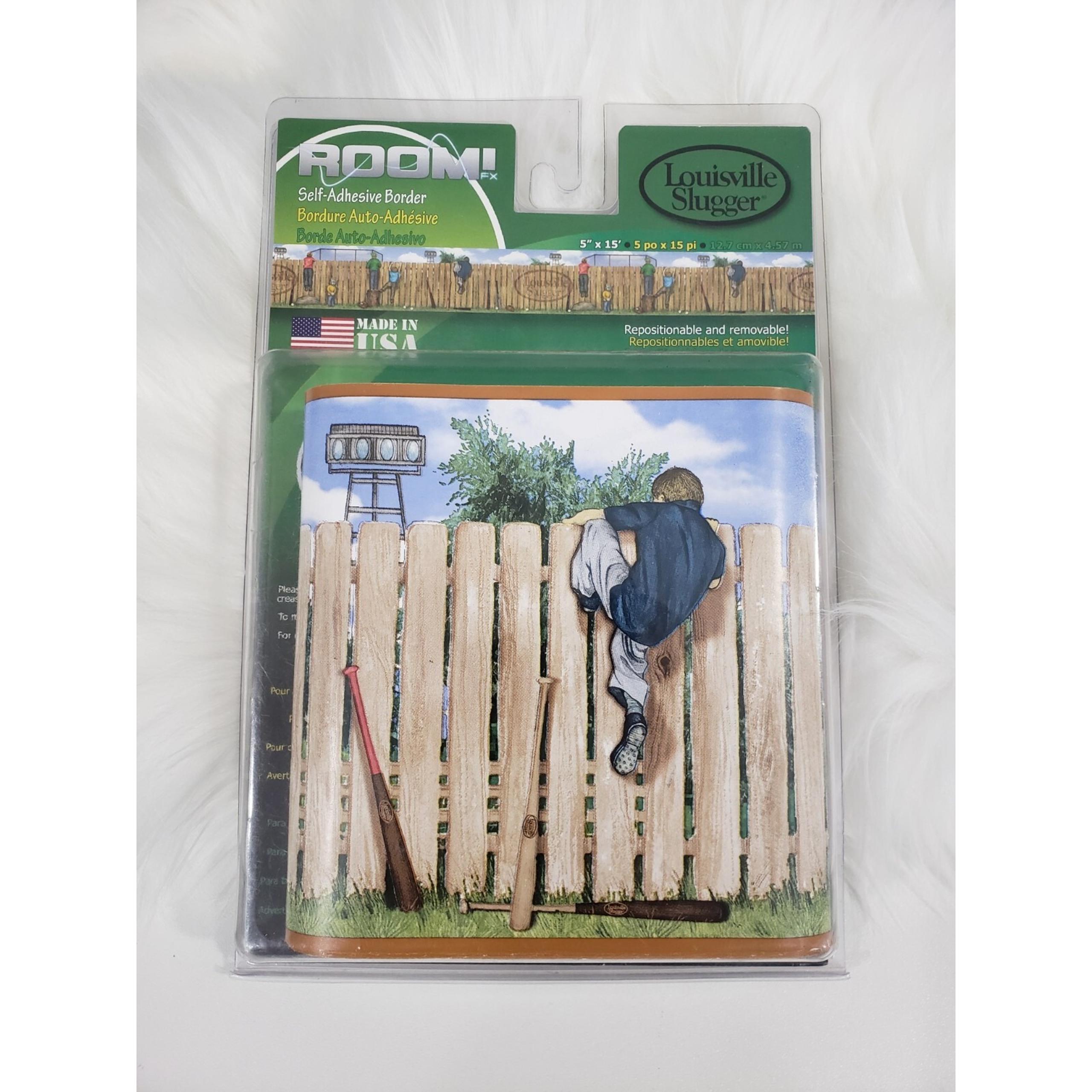 Louisville Slugger Adhesive Removable Wall Paper Baseball Nursery Boy Room Decor