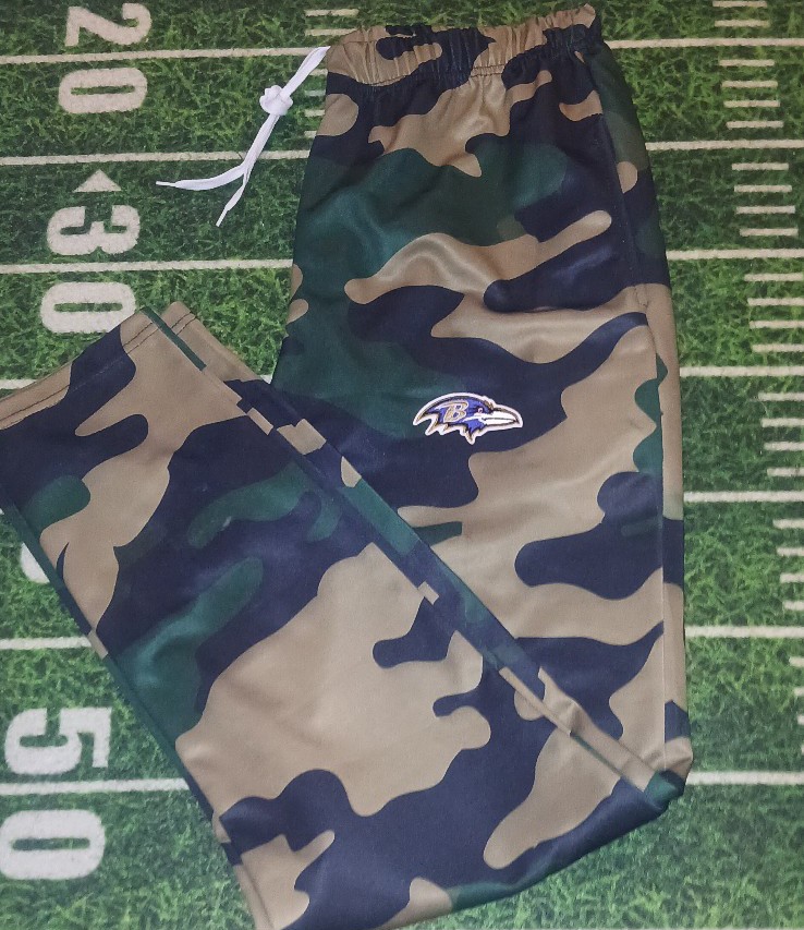 Baltimore Ravens Men's Army Camo Dri Fit Poly Performance Joggers Sweatpants..pr