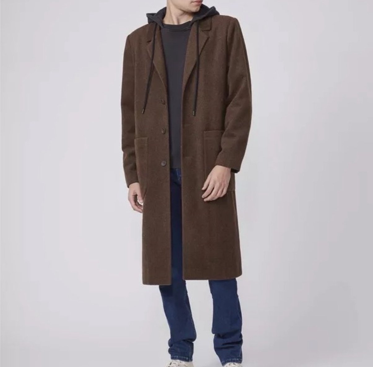 NWT Men's Paige Macdougal Long Coat in Seal Brown Size Large