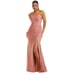 Cynthia & Sahar One-Shoulder Cowl Back Stretch Satin Mermaid Dress XS CS104