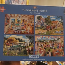 Gibsons The Farmer's Round 4 X 500 Pieces Jigsaw Puzzle: New