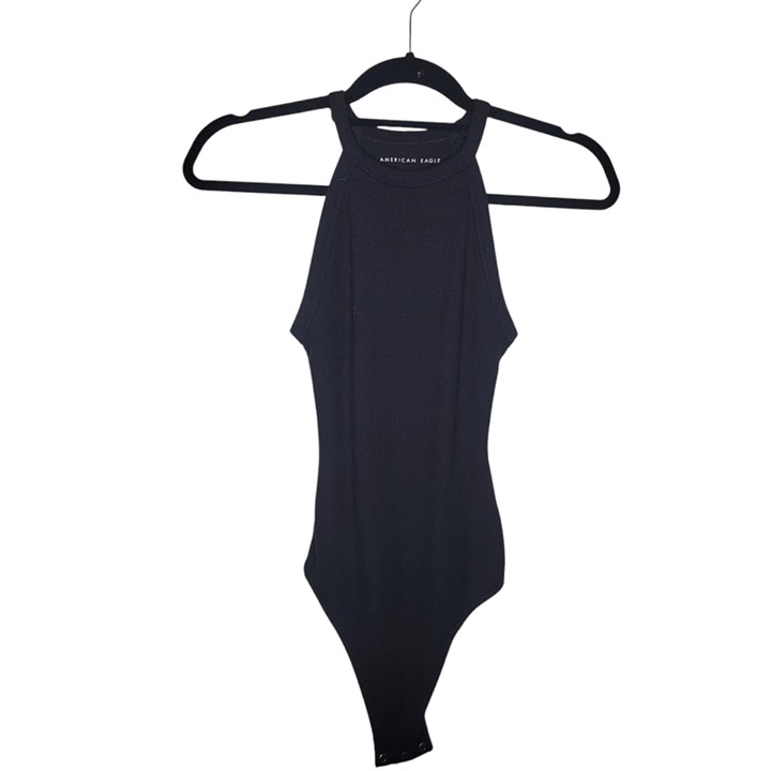 American Eagle Halter Neck Sleeveless Black Bodysuit Tank Top Women's XS #3290