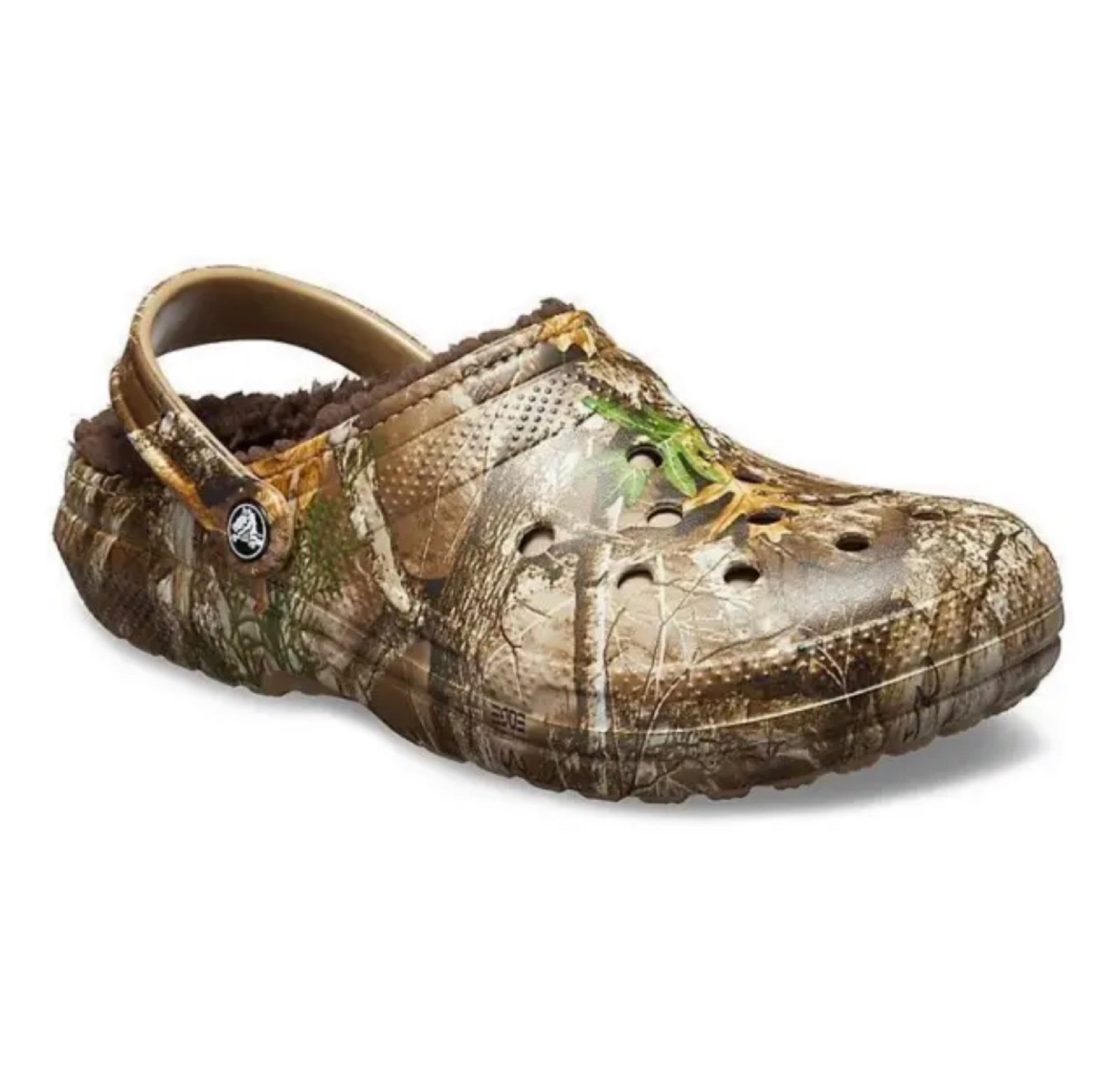 Crocs Unisex US M9/W11 Classic Lined Realtree Edge Clog Chocolate (9656)