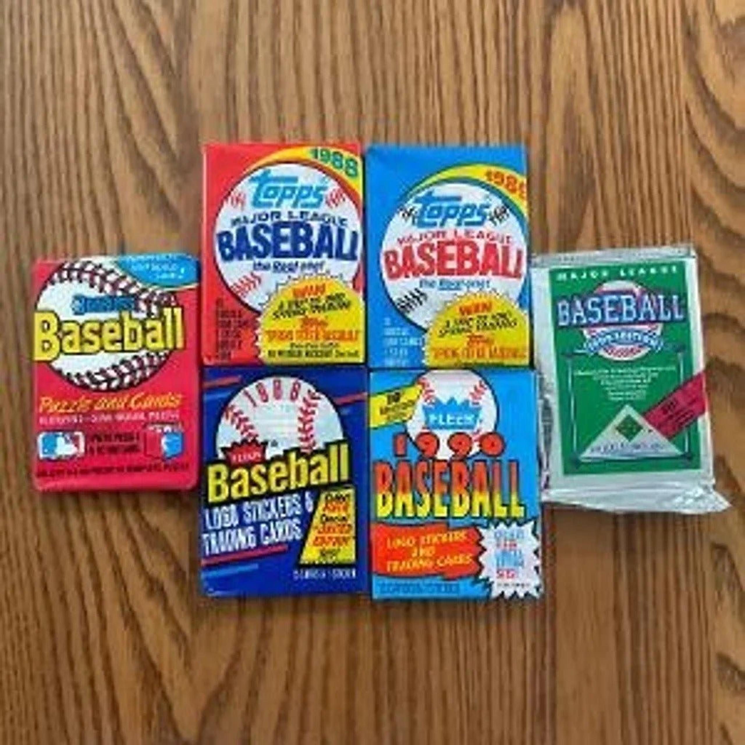 HUGE LOT OF 90 OLD UNOPENED BASEBALL CARDS IN PACKS 1990 AND EARLIER